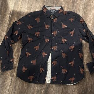Ted Baker Navy Shirt with Tiger Motif